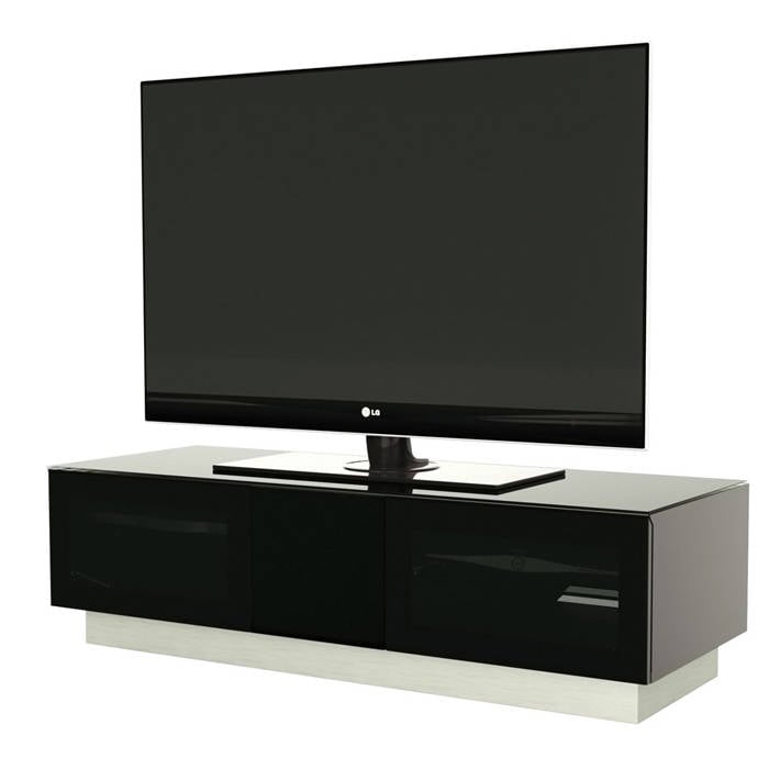 AVF Eno Oval 600 Pedestal TV Stand - Silver/White - fits up to 55 inch TV