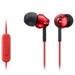 MDREX110AP Sony Headphones In Ear with inline remote in red 1