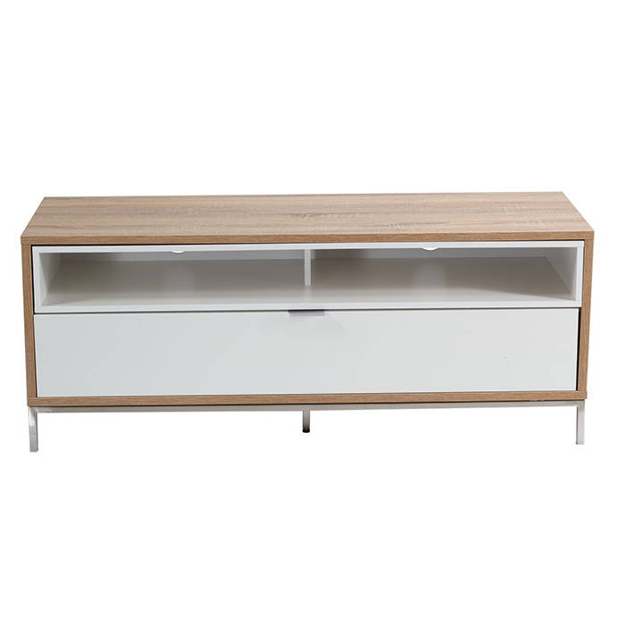 ADCH1135 Alphason TV Cabinet 1135mm Chaplin White Light Oak 1