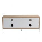 ADCH1135 Alphason TV Cabinet 1135mm Chaplin White Light Oak 4