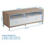 ADCH1135 Alphason TV Cabinet 1135mm Chaplin White Light Oak 4