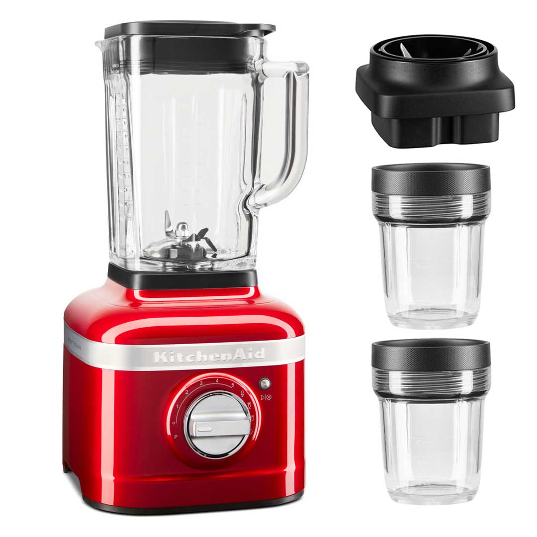 KitchenAid K400 Glass Jar Blender & Free Batch Jars - Empire Red - 5KSB4026BER