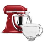 free kitchenaid glass bowl with empire red stand mixer