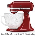 Candy apple stand mixer with ceramic confetti sprinkle bowl