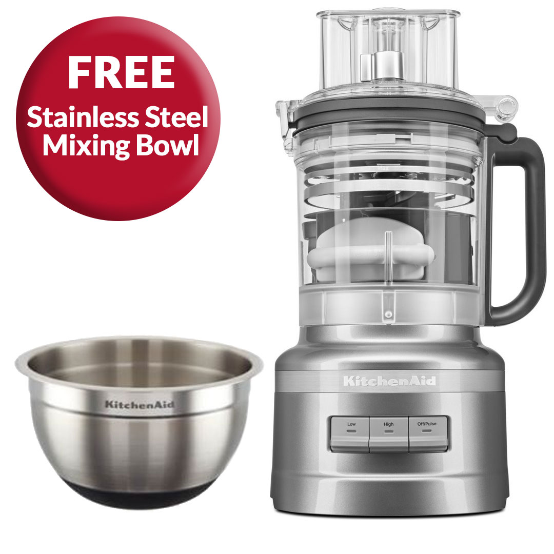 KitchenAid 3.1L Food Processor in Contour Silver with FREE Gift