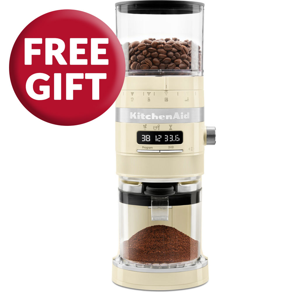 KitchenAid Burr Coffee Grinder Almond Cream 5KCG8433BAC Snellings