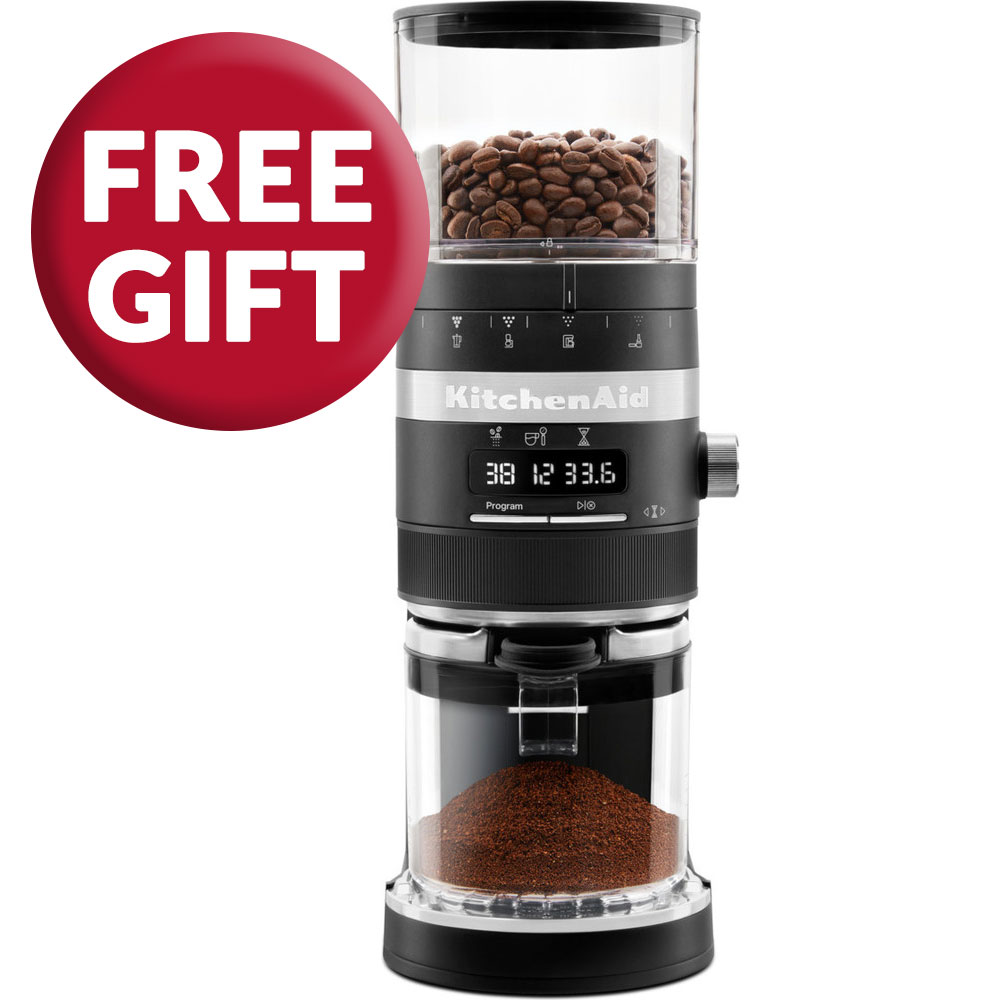 KitchenAid Burr Coffee Grinder Matte Black 5KCG8433BBM Snellings Gerald Giles