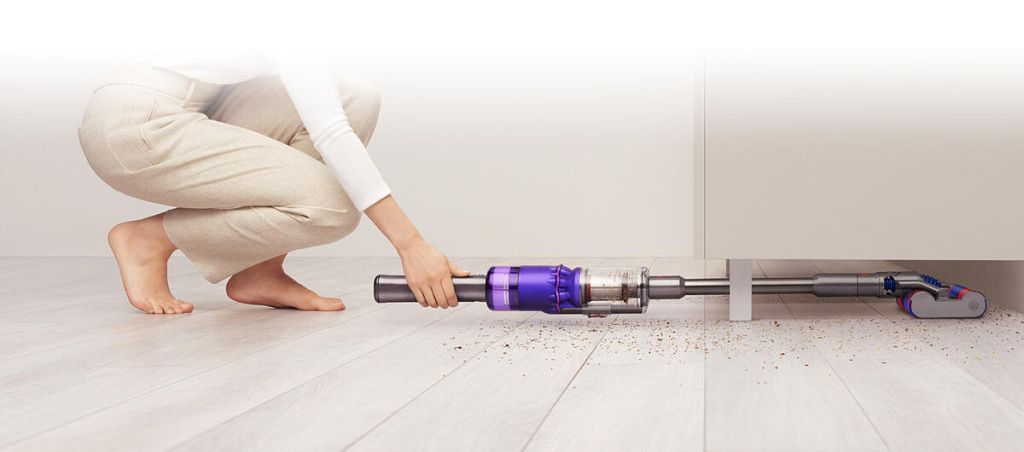 Dyson omni glide vacuum cleaner reaches under furniture