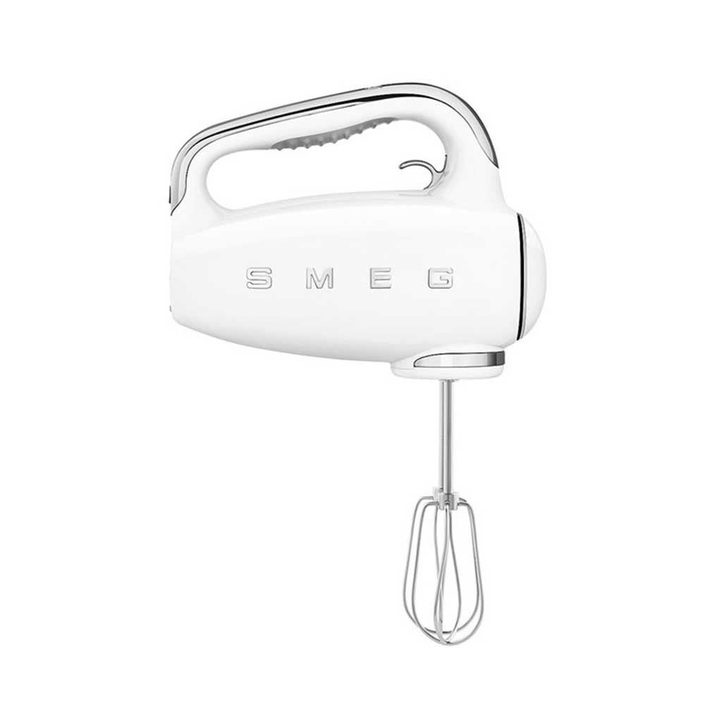 Smeg 9 Speed Hand Mixer 50's Style in White HMF01WHUK Snellings Gerald Giles