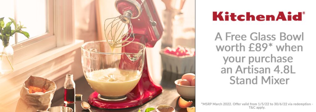 Free KitchenAid glass bowl with stand mixer purchase