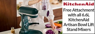 free attachment with all kitchenaid artisan 6.6l bowl lift stand mixers