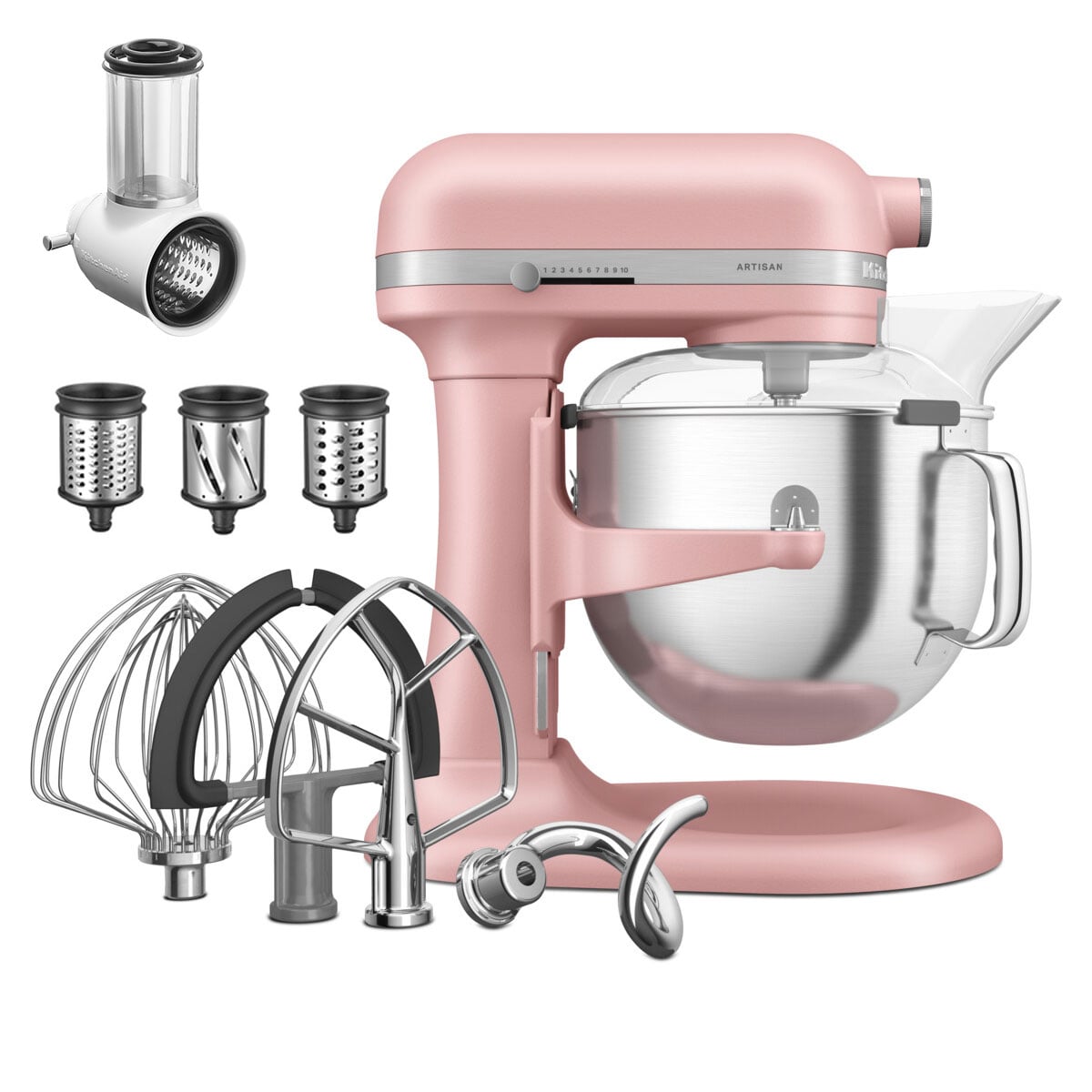 KitchenAid Dried Rose 6.6L Bowl Lift Stand Mixer with Free slicer and shredder attachment