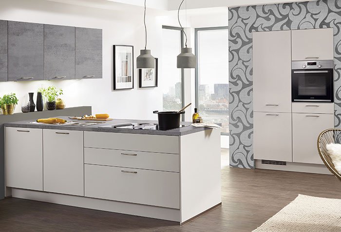 affordable kitchen with satin grey supermatt finish