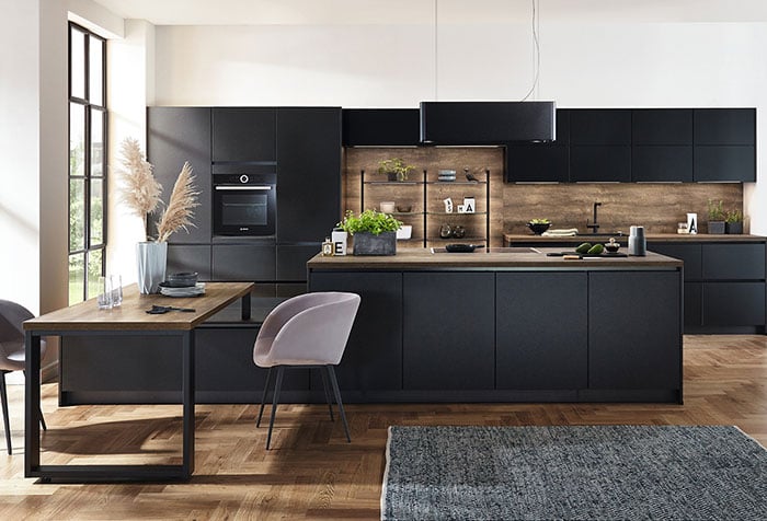 natural wood effect modern kitchen design