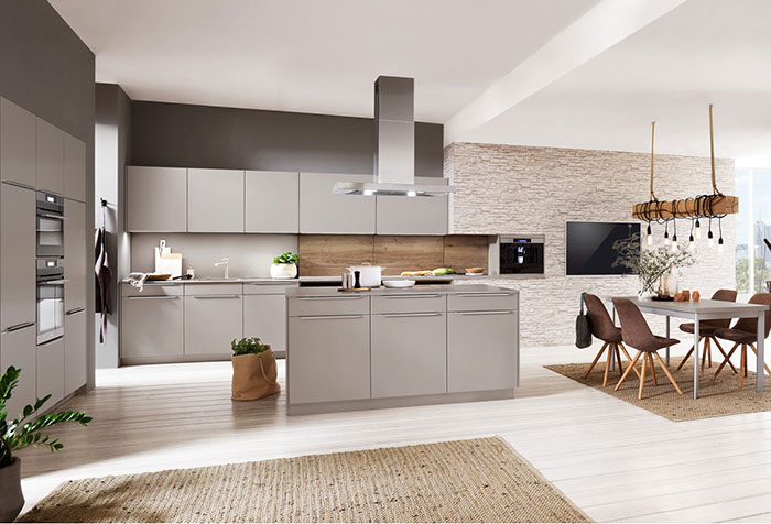 open plan modern kitchen, with feature island, bespoke design