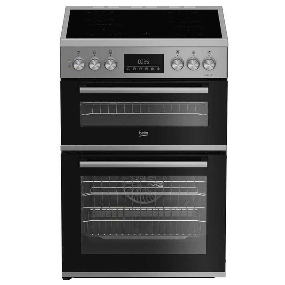 Beko EDC6731S 60cm Double Oven Electric Cooker - Silver