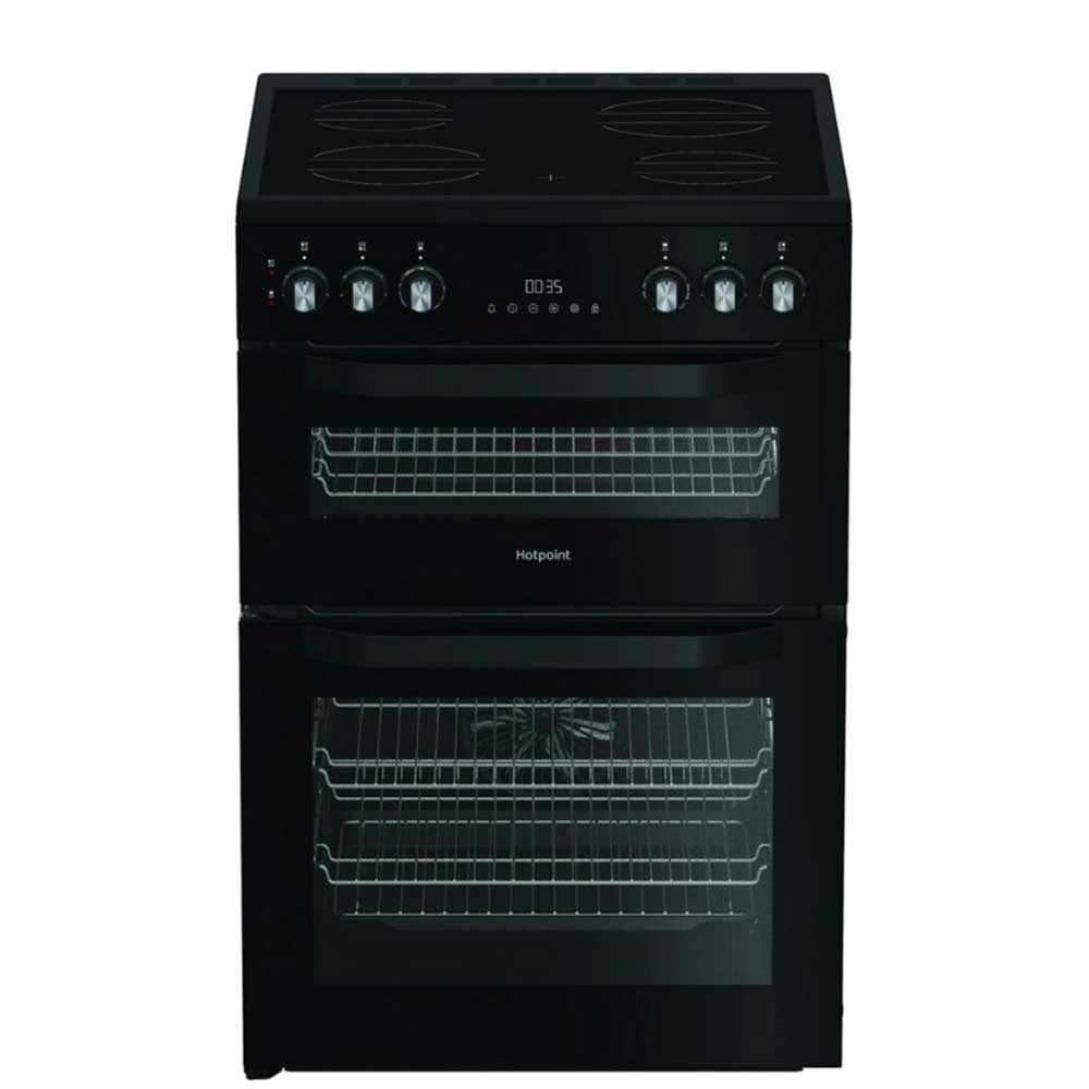 Hotpoint HDE6VDC2B1 60cm Cooker with Double Oven & Ceramic Hob