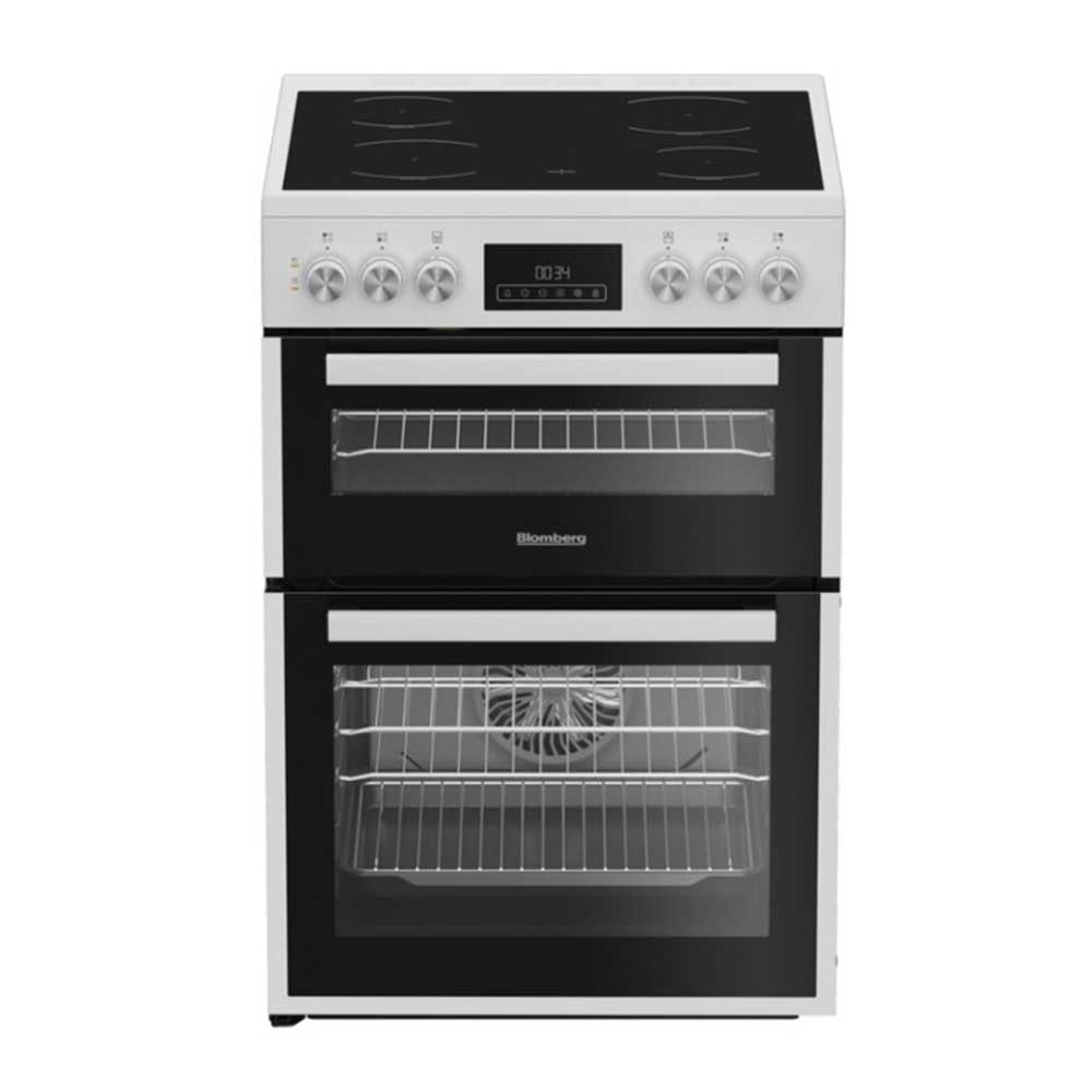 Blomberg HKRN651W 60cm Electric Cooker with Double Oven & Vitroceramic Hob