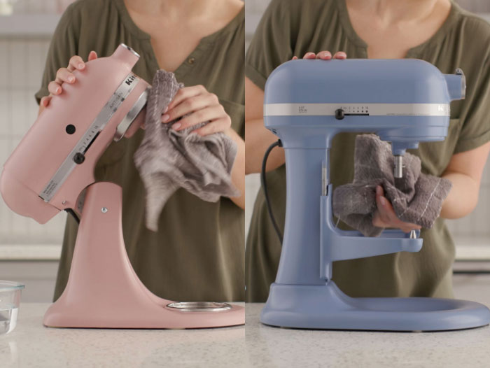 Gently wipe the body of your stand mixer