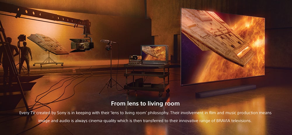 sony tv from lens to living room