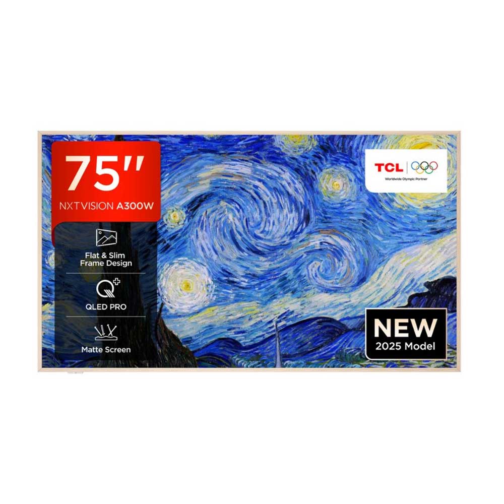 TCL 75A300W-UK 75 Inch 4K Ultra HD TACL NXTVISION 7QLED PRO HDR Google TV
