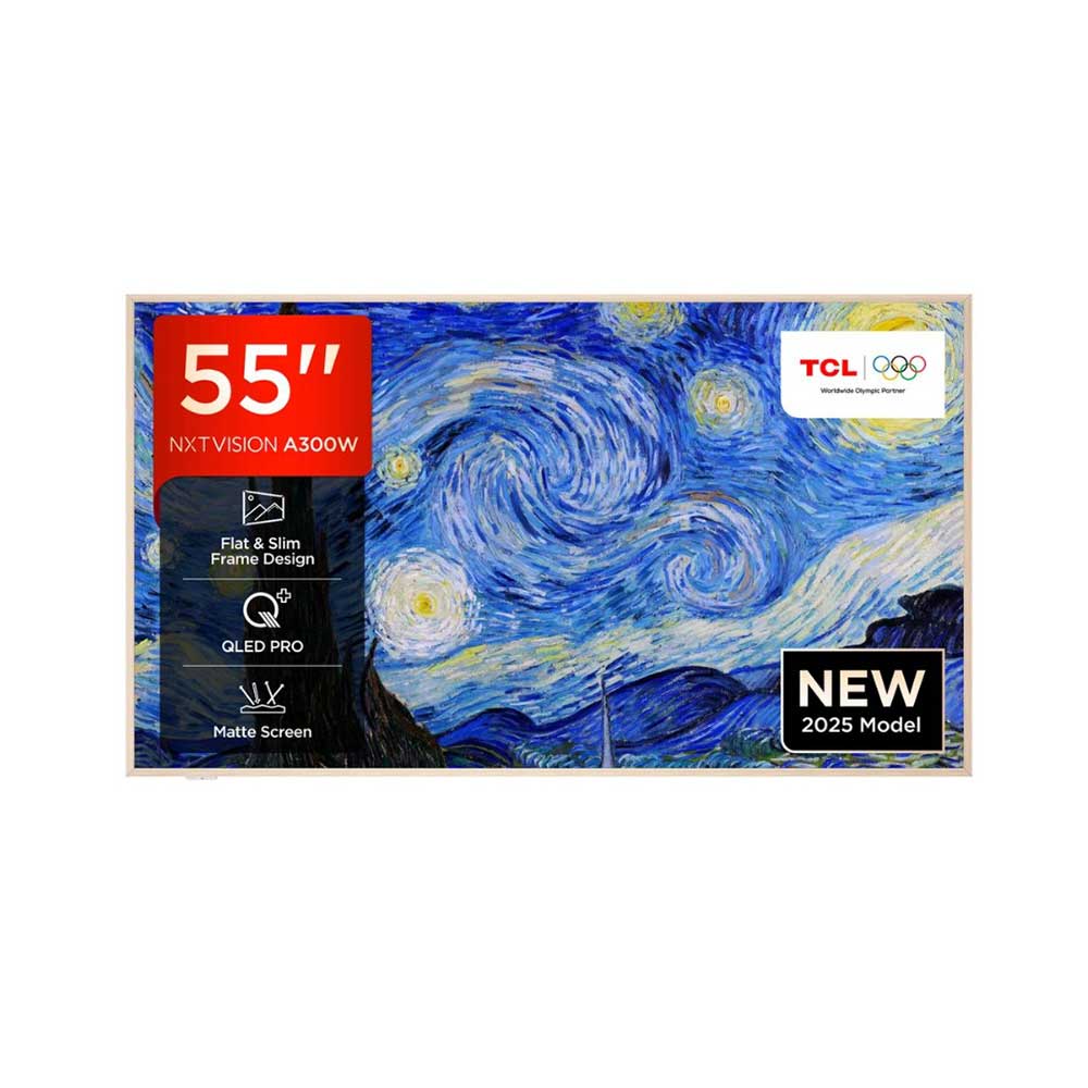 TCL 55A300W-UK 55 Inch 4K Ultra HD TACL NXTVISION 7QLED PRO HDR Google TV