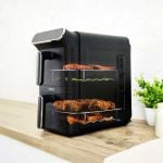 Tower T17190 Vortx 11 Litre Dual Layer Air Fryer - Black with Chrome Trim