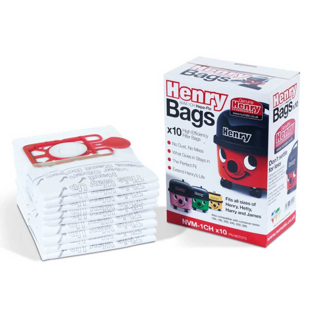 Numatic 907075 Henry HepaFlo Filter Bags - 8 Packs in a Carton - White
