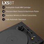 Sony PSLX5BT.CEK Wireless Bluetooth Turntable with Auto Playback - Premium cartridge and stylus - Black
