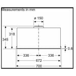 Siemens Iq500 LB77NAC60B 70cm Wide Canopy Hood - Black