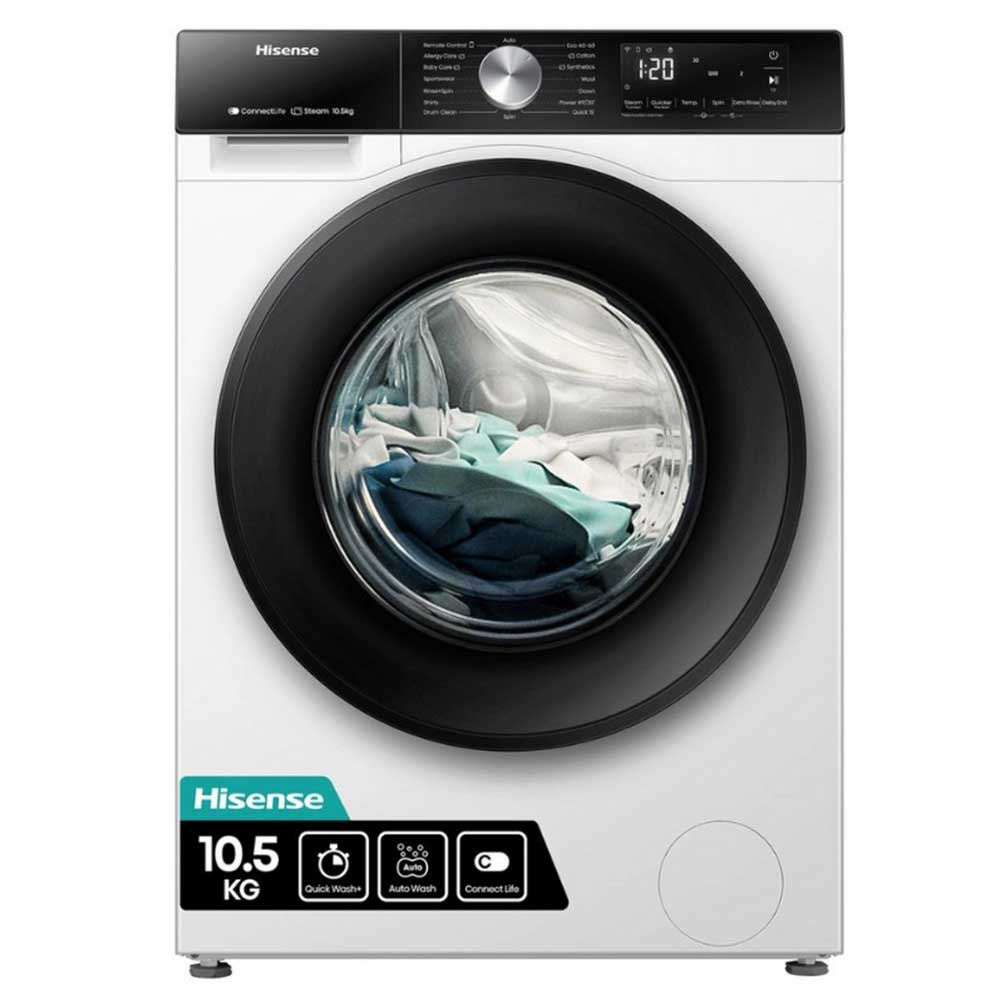 Hisense WF3S1043BW3 10.5kg 1400 Spin Washing Machine - White