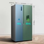 Fridgemaster MS91558DES 91.1cm 60/40 Total No Frost American Fridge Freezer - Silver