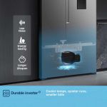 Fridgemaster MS91558DES 91.1cm 60/40 Total No Frost American Fridge Freezer - Silver