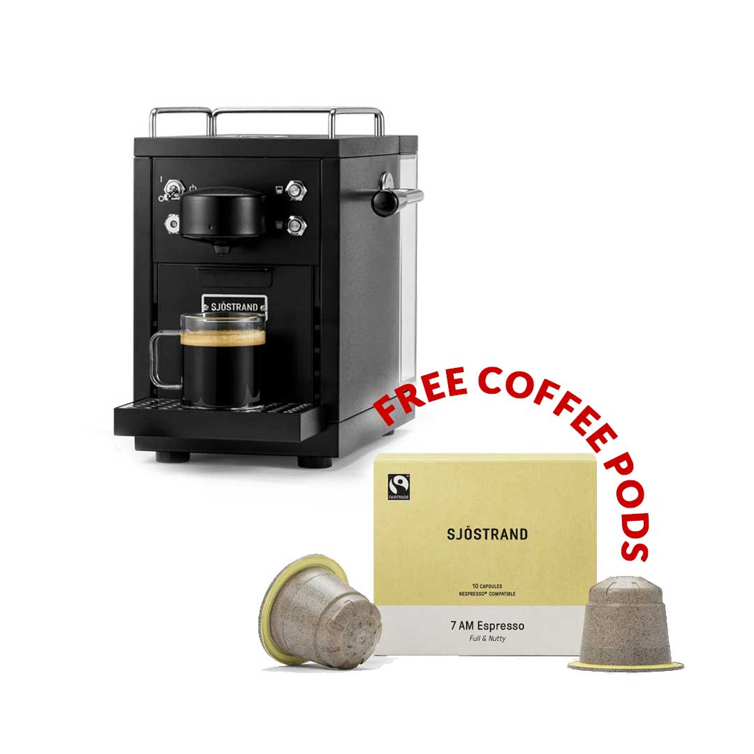 sjostrand coffee machine with free coffee pods