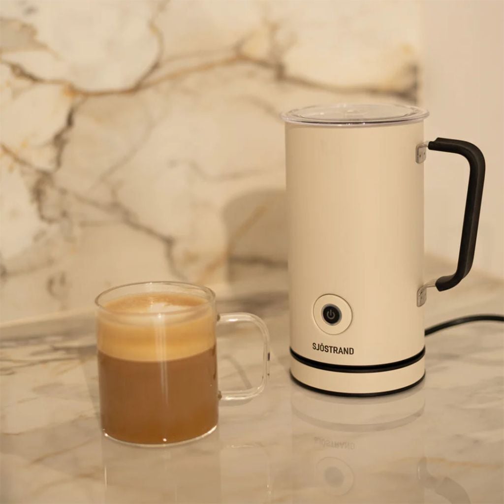 Sjostrand milk frother finished in beige