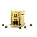The original Sjostrand pod coffee machine in brass