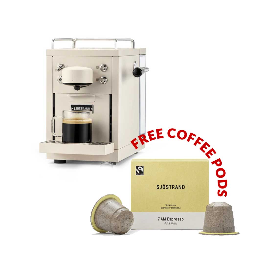 sjostrand coffee machine with free coffee pods