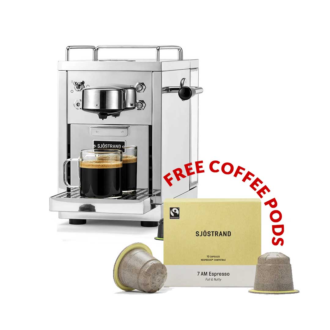 sjostrand coffee machine with free coffee pods