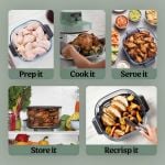 Ninja AS090UKGN CRISPi PRO 5-in-1 Glass Air Fryer - Green