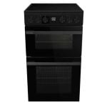 Hisense HDCEC5C10B 50cm Double Oven Electric Cooker with Caeramic Hob - Black