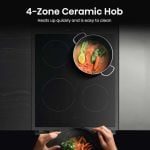Hisense HDCEC5C10B 50cm Double Oven Electric Cooker with Caeramic Hob - Black