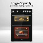 Hisense HDE3211BBUK 60cm Double Oven Electric Cooker with ceramic Hob - Black
