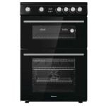 Hisense HDE3211BBUK 60cm Double Oven Electric Cooker with ceramic Hob - Black