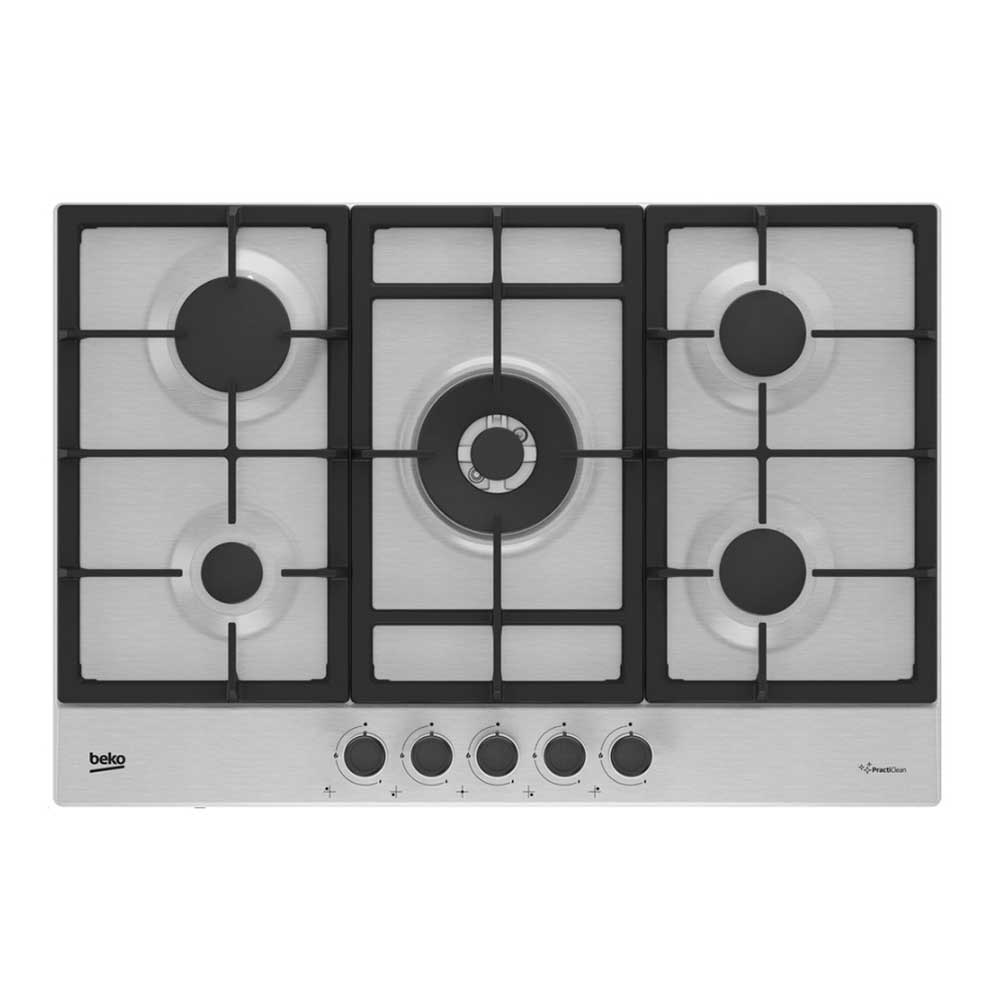 Beko HIAW75225SXE 75cm Gas Hob with Front Knob Controls - 5 Burners - Stainless Steel