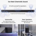 Samsung HW-Q990H/XU 11.1.4ch Q-Series Soundbar with Subwoofer & Rear Speaker - Titan Black