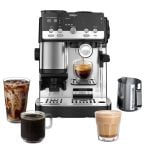 Ninja Luxe Café Mini 2-in-1 Espresso and Filter Coffee Machine with Built in Bean Grinder, Manual Milk Frother ES301UK