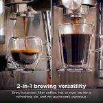 Ninja Luxe Café Mini 2-in-1 Espresso and Filter Coffee Machine with Built in Bean Grinder, Manual Milk Frother ES301UK