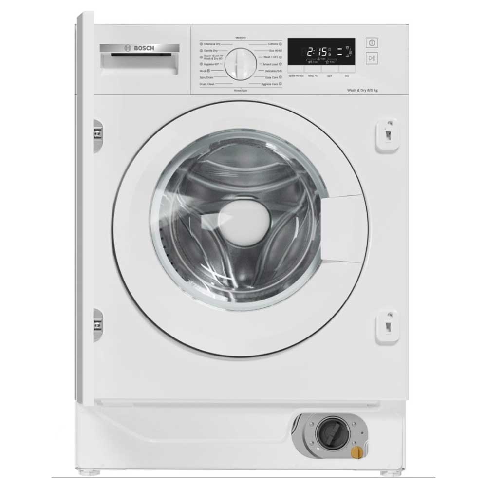 Bosch WKD28260GB Series 4 Integrated Washer Dryer, 8kg/5kg, 1400 Spin, White, E Rated