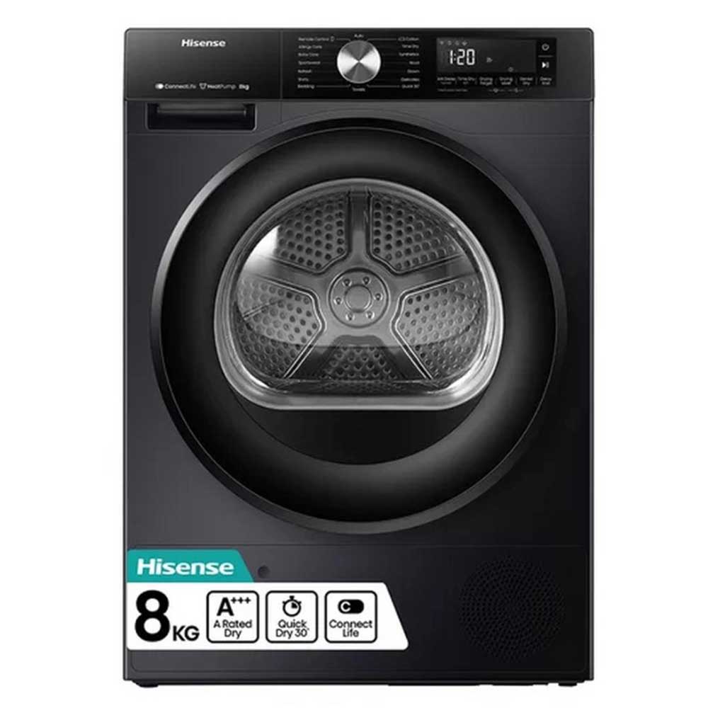 Hisense DH3S802BB3 8kg Heat Pump Tumble Dryer WiFi-enabled - Black