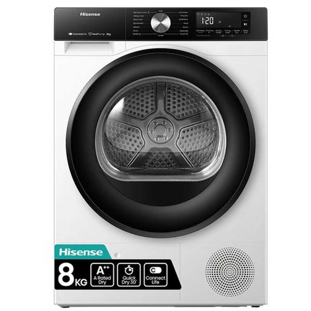 Hisense DH3S802BW3 8kg Heat Pump Tumble Dryer WiFi-enabled - White